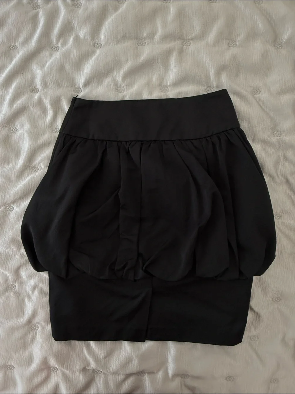 Reiss Black Bubble-Hem Mini Skirt